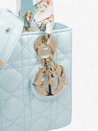 Christian Dior Lady Dior Pale Blue Lambskin Leather Small