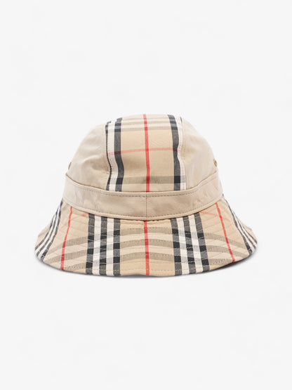 Burberry Supernova Check Bucket Hat Honey Beige Cotton Large