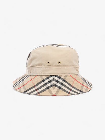 Burberry Supernova Check Bucket Hat Honey Beige Cotton Large