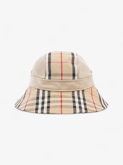 Burberry Supernova Check Bucket Hat Honey Beige Cotton Large