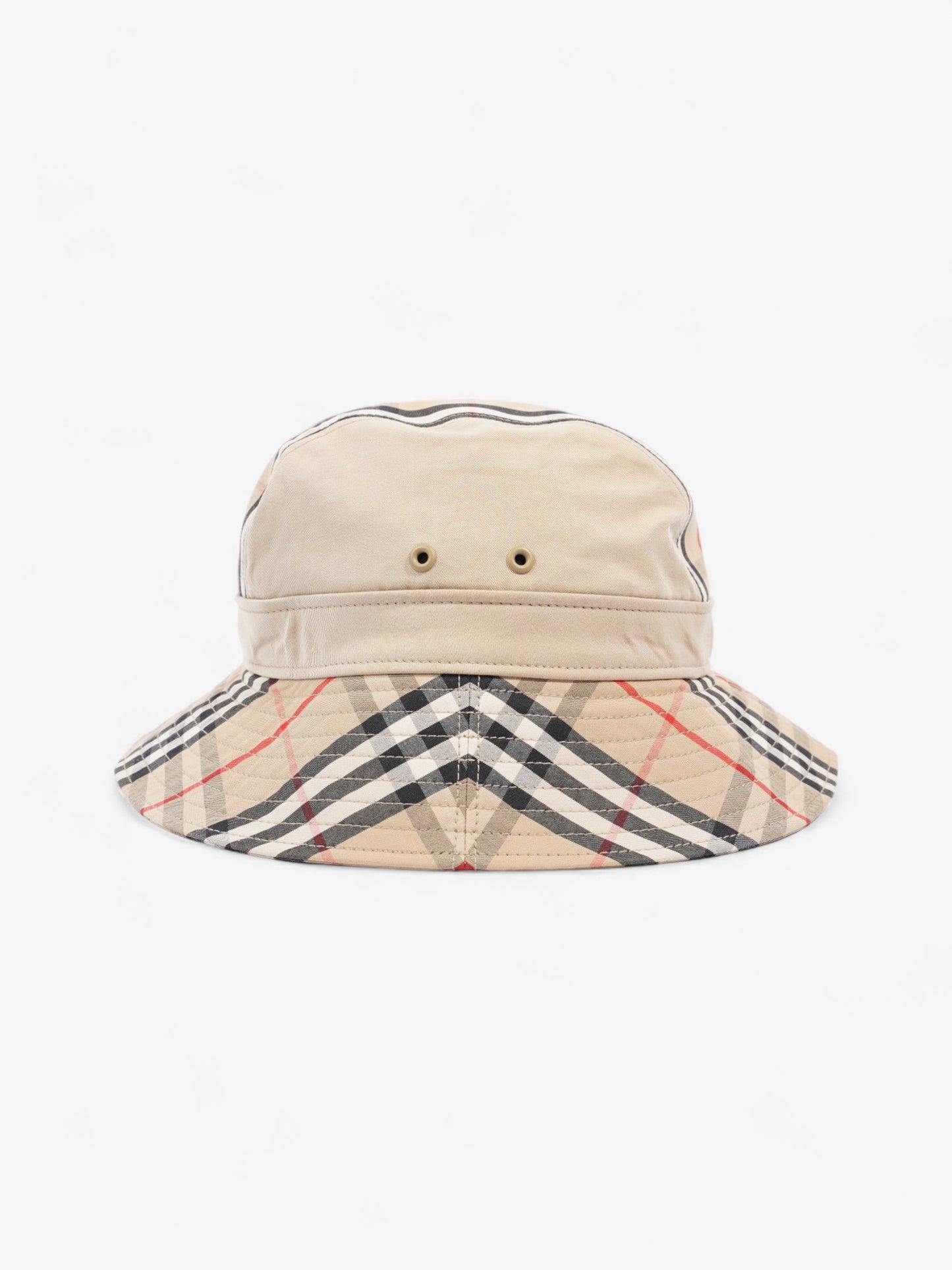 Burberry Supernova Check Bucket Hat Honey Beige Cotton Large