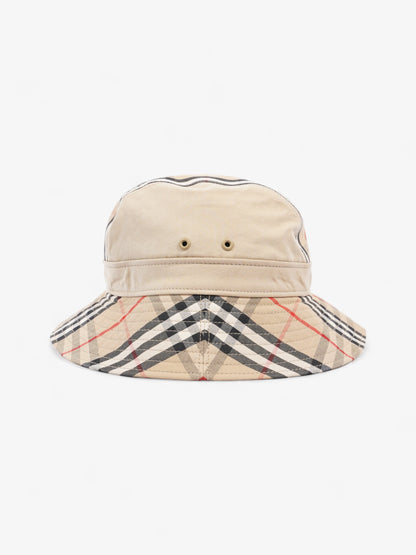 Burberry Supernova Check Bucket Hat Honey Beige Cotton Large