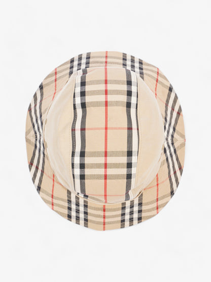Burberry Supernova Check Bucket Hat Honey Beige Cotton Large