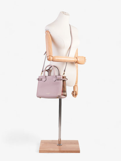 Burberry Banner Bag Pale Orchid / House Check Calfskin Leather Small