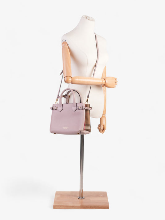 Burberry Banner Bag Pale Orchid / House Check Calfskin Leather Small
