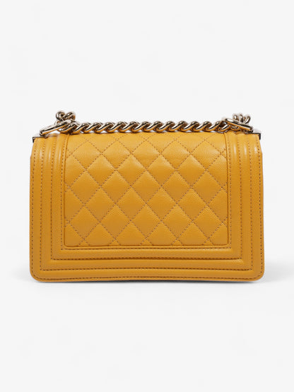 Chanel Boy Bag Mustard Caviar Leather Small