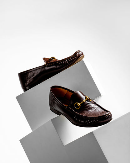 Gucci Donnie Horsebit Brown Leather Loafer