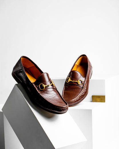 Gucci Donnie Horsebit Brown Leather Loafer