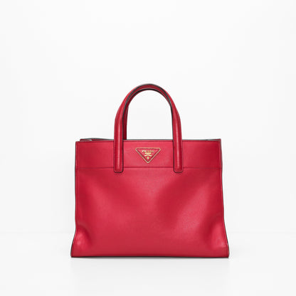 Prada Pink Saffiano Soft Leather Tote Bag