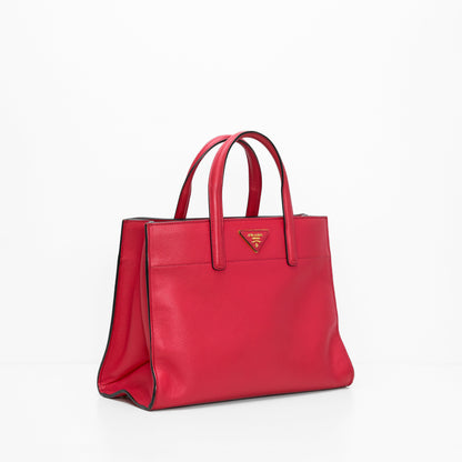 Prada Pink Saffiano Soft Leather Tote Bag