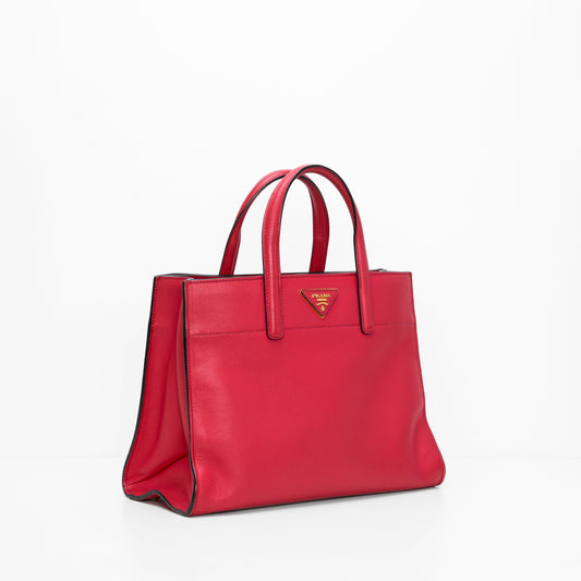 Prada Pink Saffiano Soft Leather Tote Bag