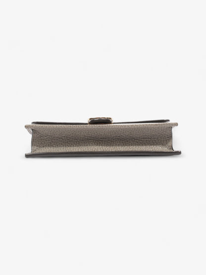 Gucci Dollar Interlocking G Chain Wallet Grey Calfskin Leather