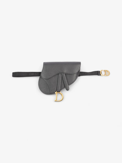 Christian Dior Saddle Belt Bag Black Leather