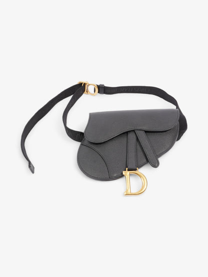 Christian Dior Saddle Belt Bag Black Leather