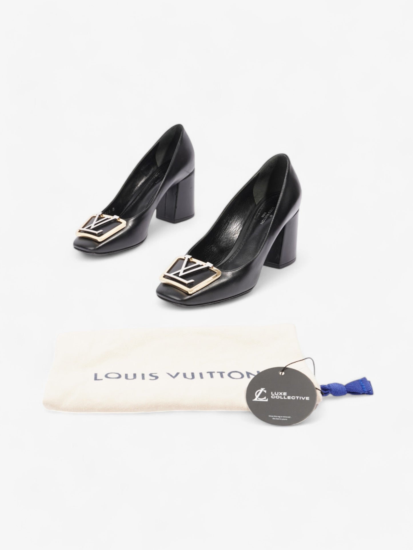 Louis Vuitton Madeleine Heels 70 Black Leather EU 37 UK 4