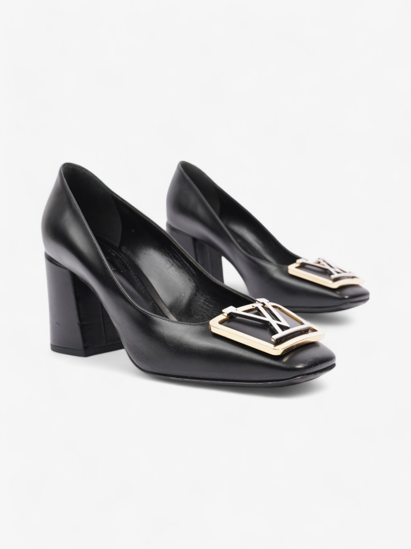 Louis Vuitton Madeleine Heels 70 Black Leather EU 37 UK 4