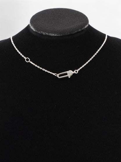 Gucci Trademark Heart Necklace Silver Silver Sterling