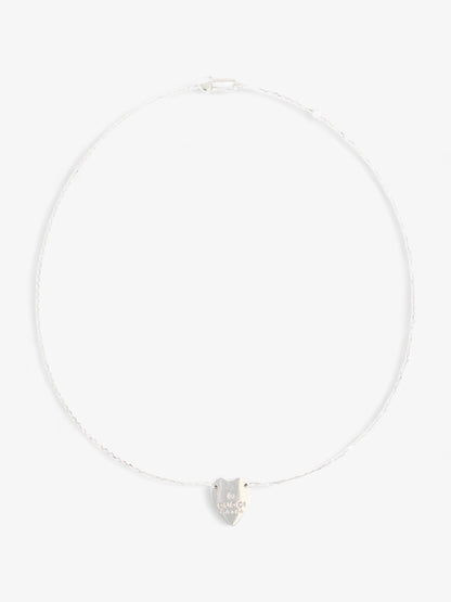 Gucci Trademark Heart Necklace Silver Silver Sterling