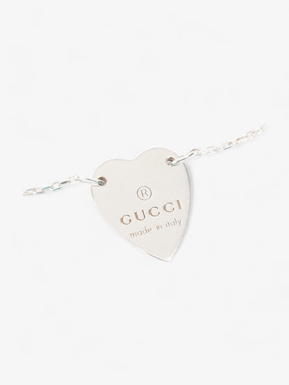 Gucci Trademark Heart Necklace Silver Silver Sterling