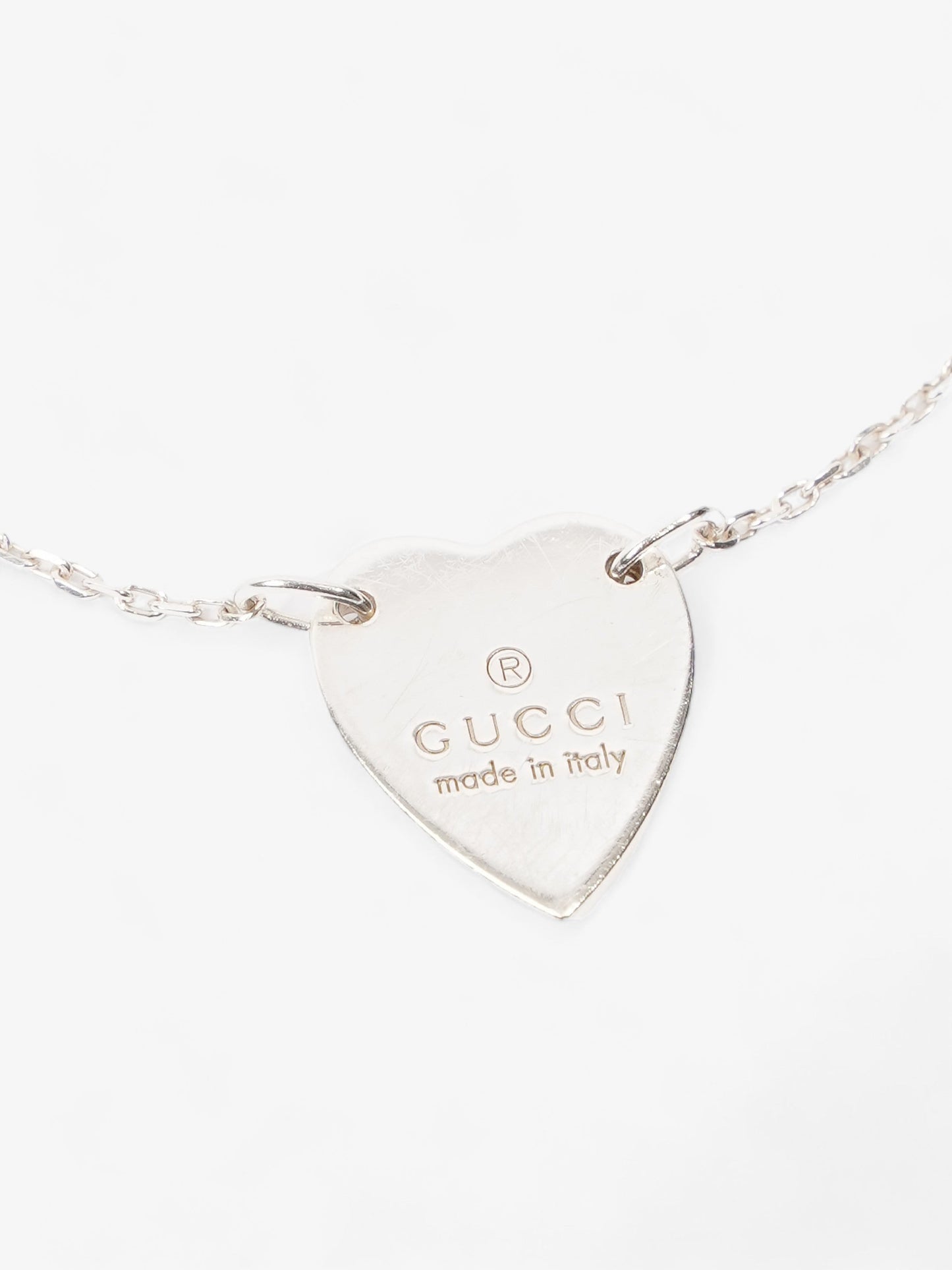 Gucci Heart Tag Bracelet Silver Silver Sterling 17