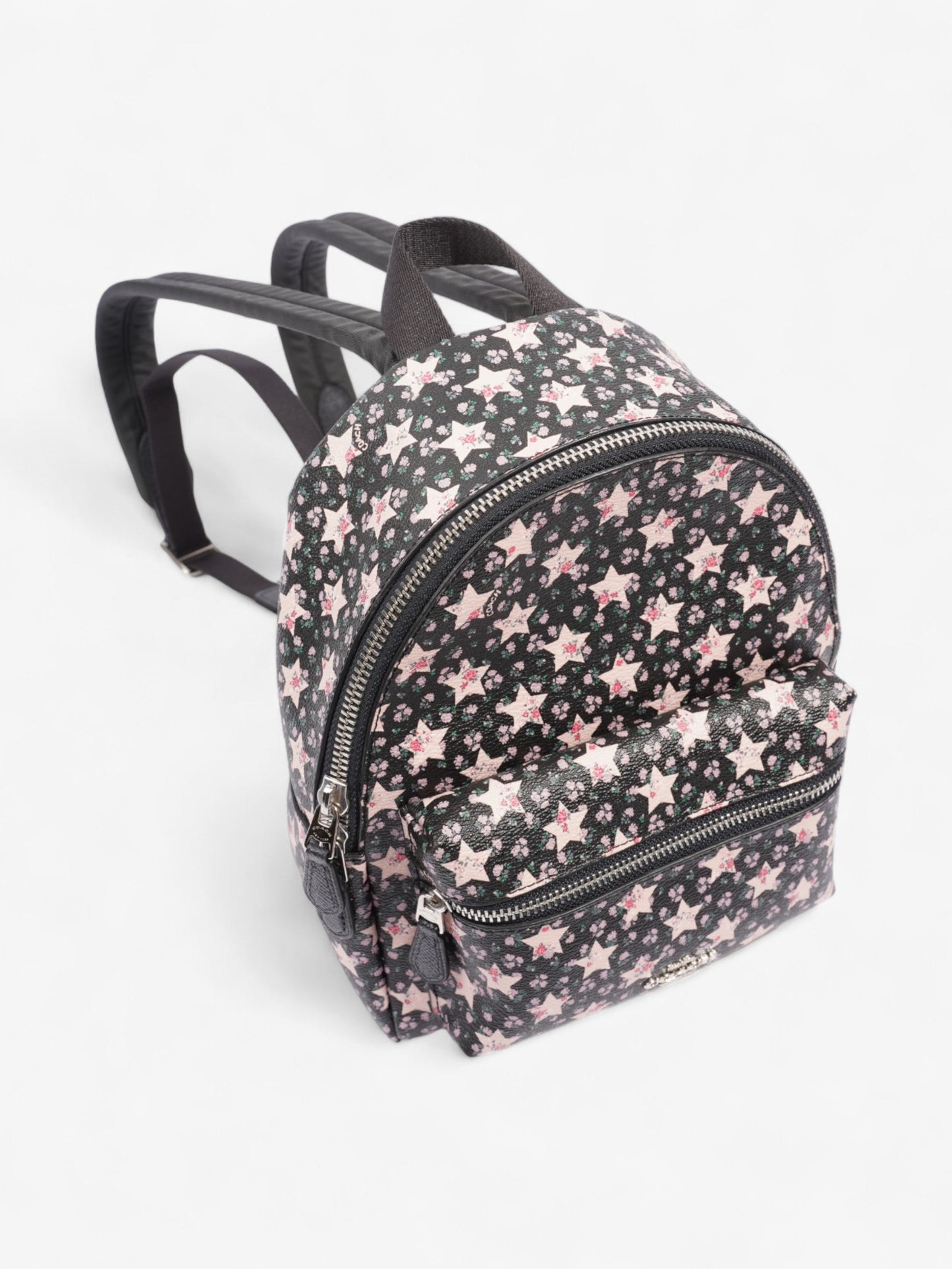 Coach Charlie Pink / Black Coated Canvas Small