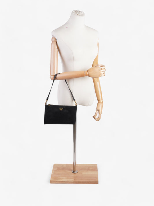 Prada Lux Pochette Black Saffiano Leather