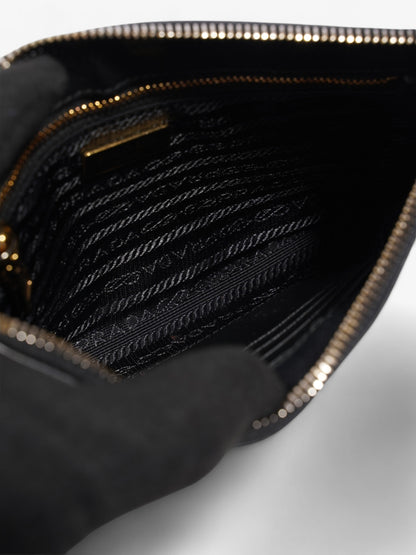 Prada Lux Pochette Black Saffiano Leather