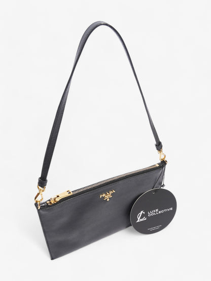 Prada Lux Pochette Black Saffiano Leather