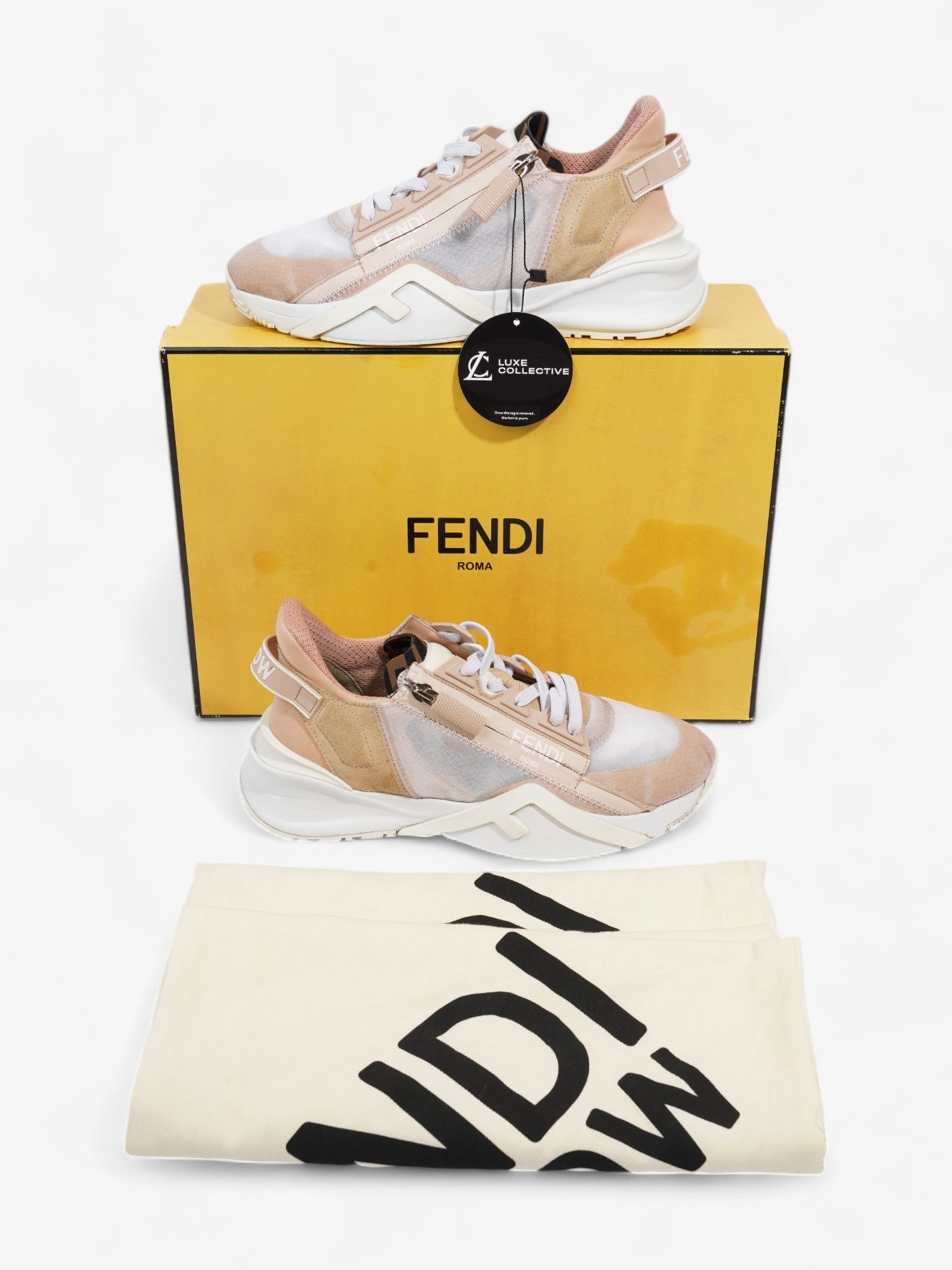 Fendi Flow Sneakers Nude / Beige  Mesh EU 37 UK 4