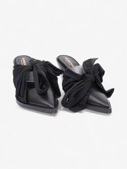 Burberry Tillington Ankle-Wrap Point-Toe Mules 75mm Black Leather EU 37 UK 4