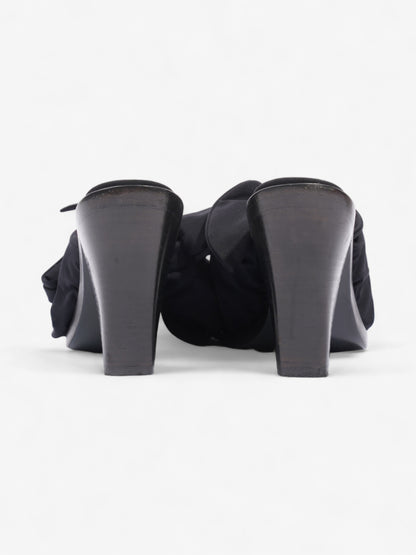 Burberry Tillington Ankle-Wrap Point-Toe Mules 75mm Black Leather EU 37 UK 4
