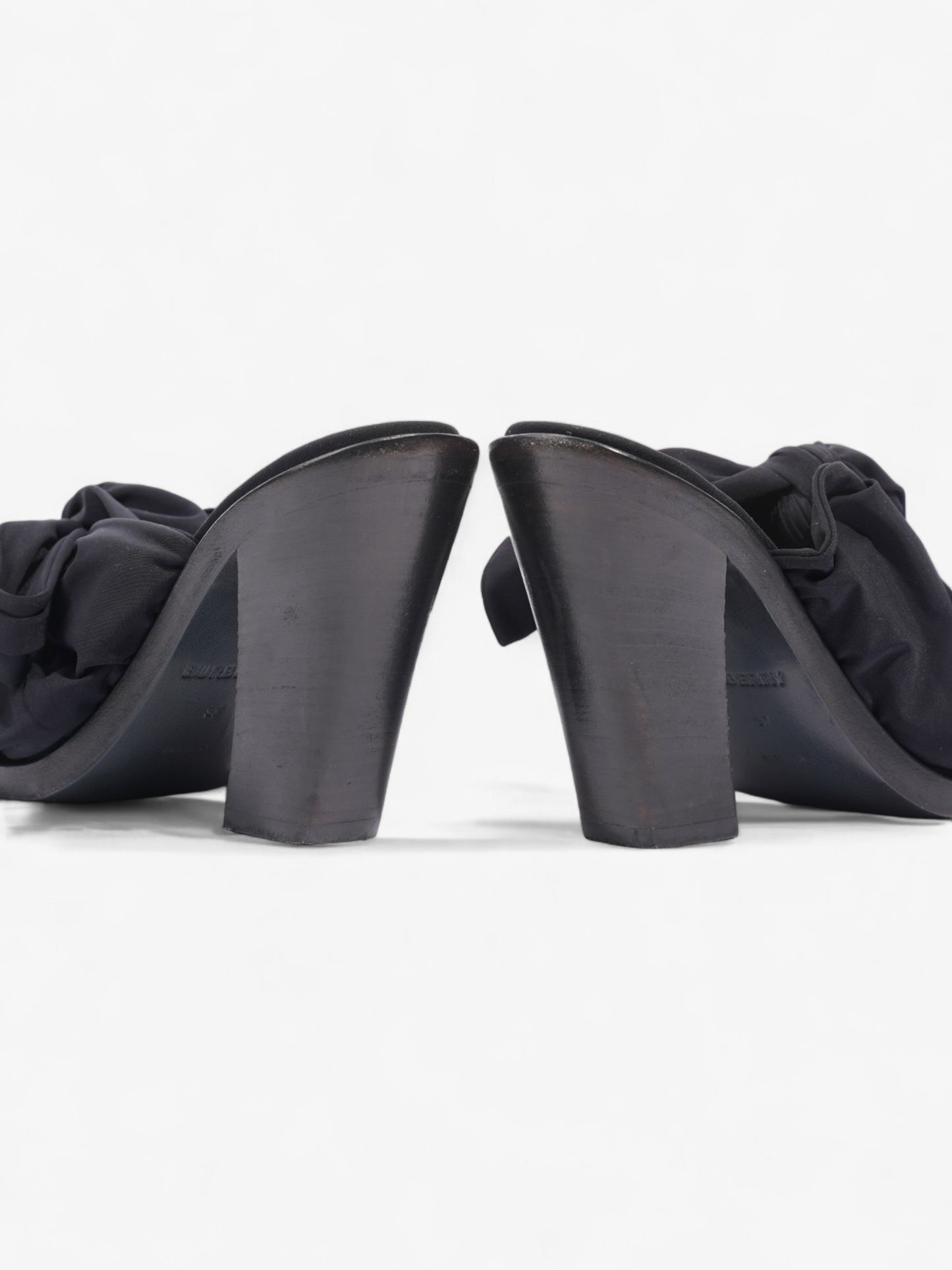 Burberry Tillington Ankle-Wrap Point-Toe Mules 75mm Black Leather EU 37 UK 4