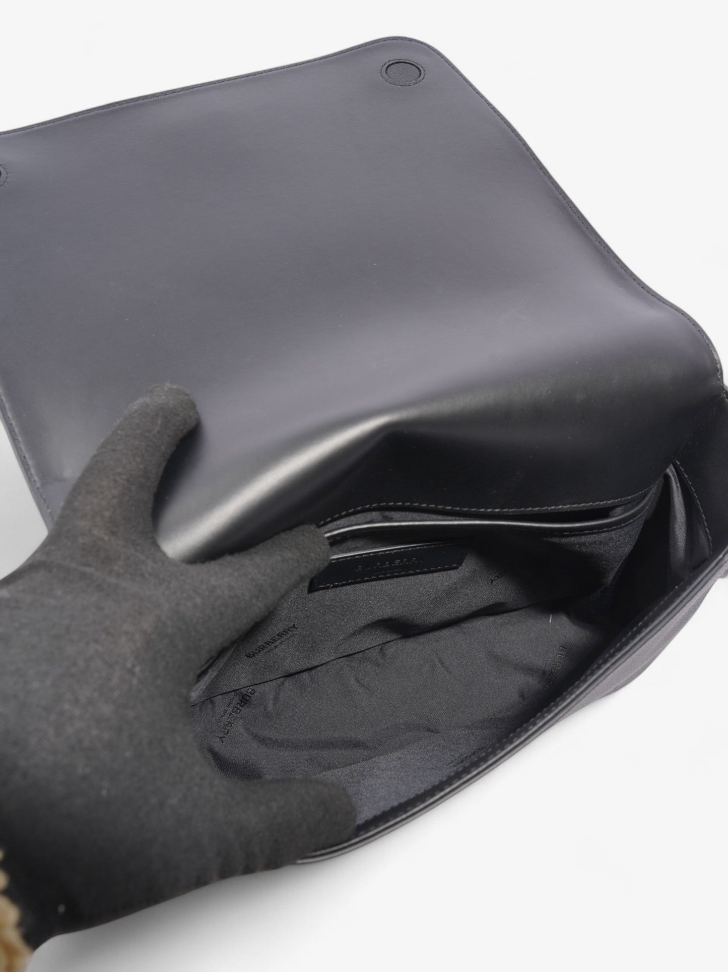 Burberry Alfred Black Grained Leather Medium