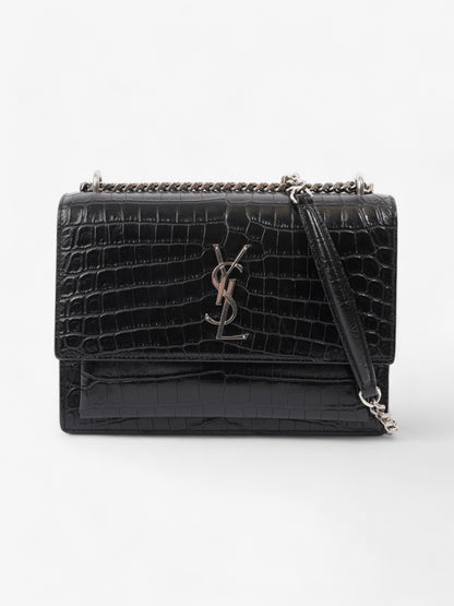 Saint Laurent Sunset Black Embossed Leather Medium