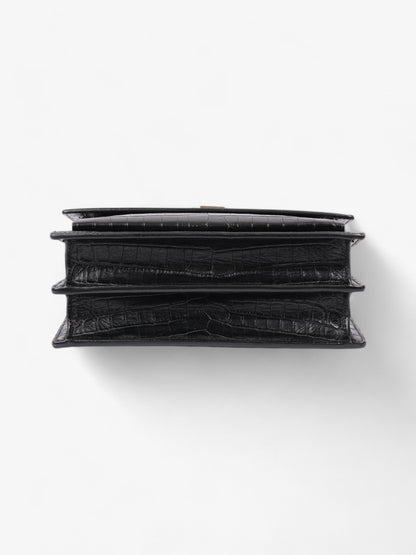 Saint Laurent Sunset Black Embossed Leather Medium