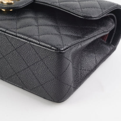 Chanel Classic Flap Small Black Caviar Shoulder Bag (Microchipped)