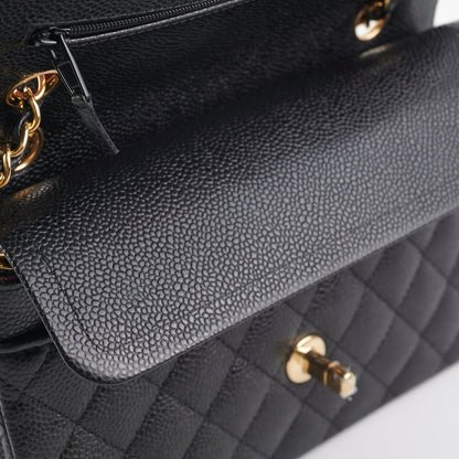 Chanel Classic Flap Small Black Caviar Shoulder Bag (Microchipped)