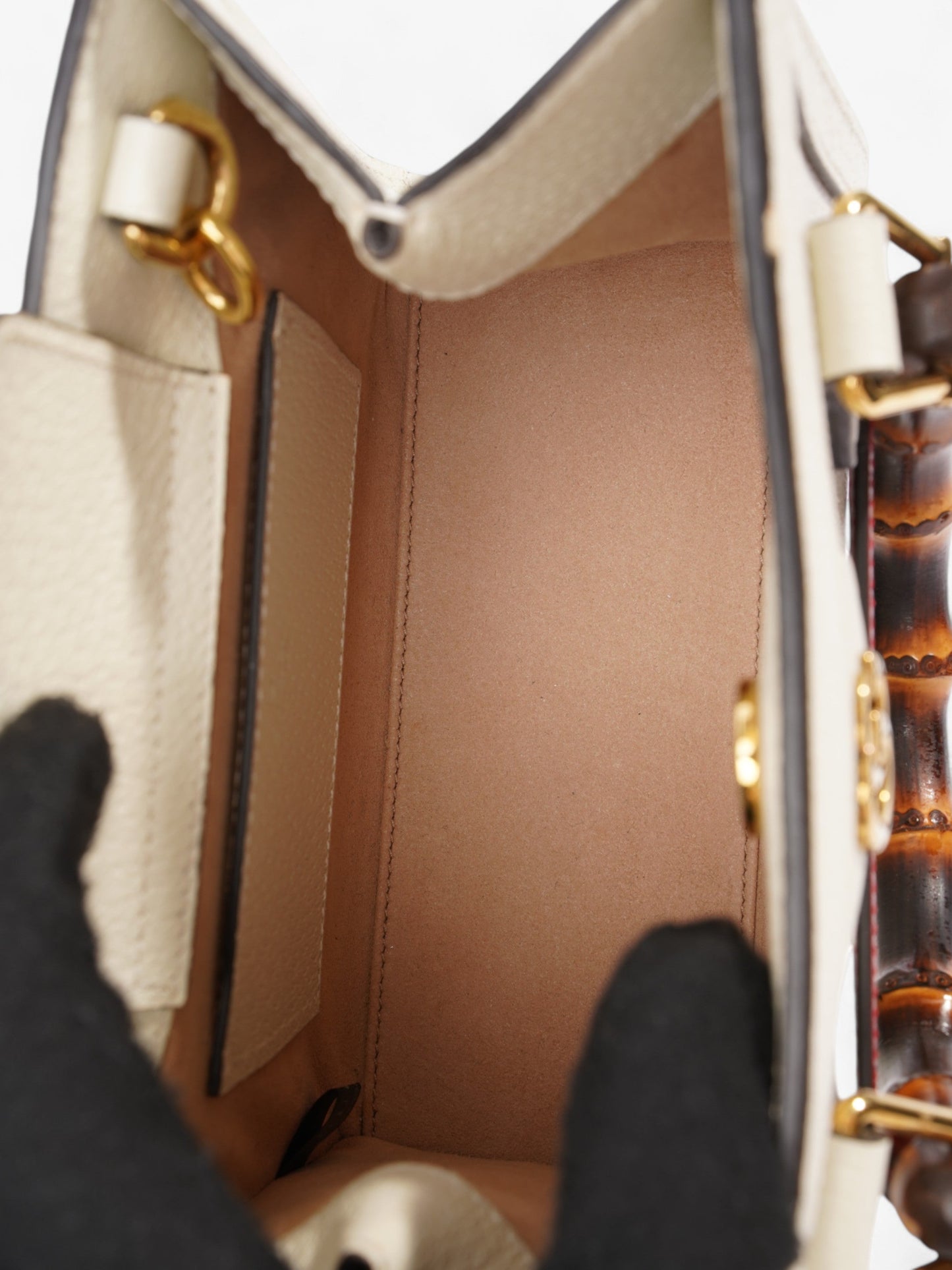 Gucci Diana Mini Tote Cream Leather