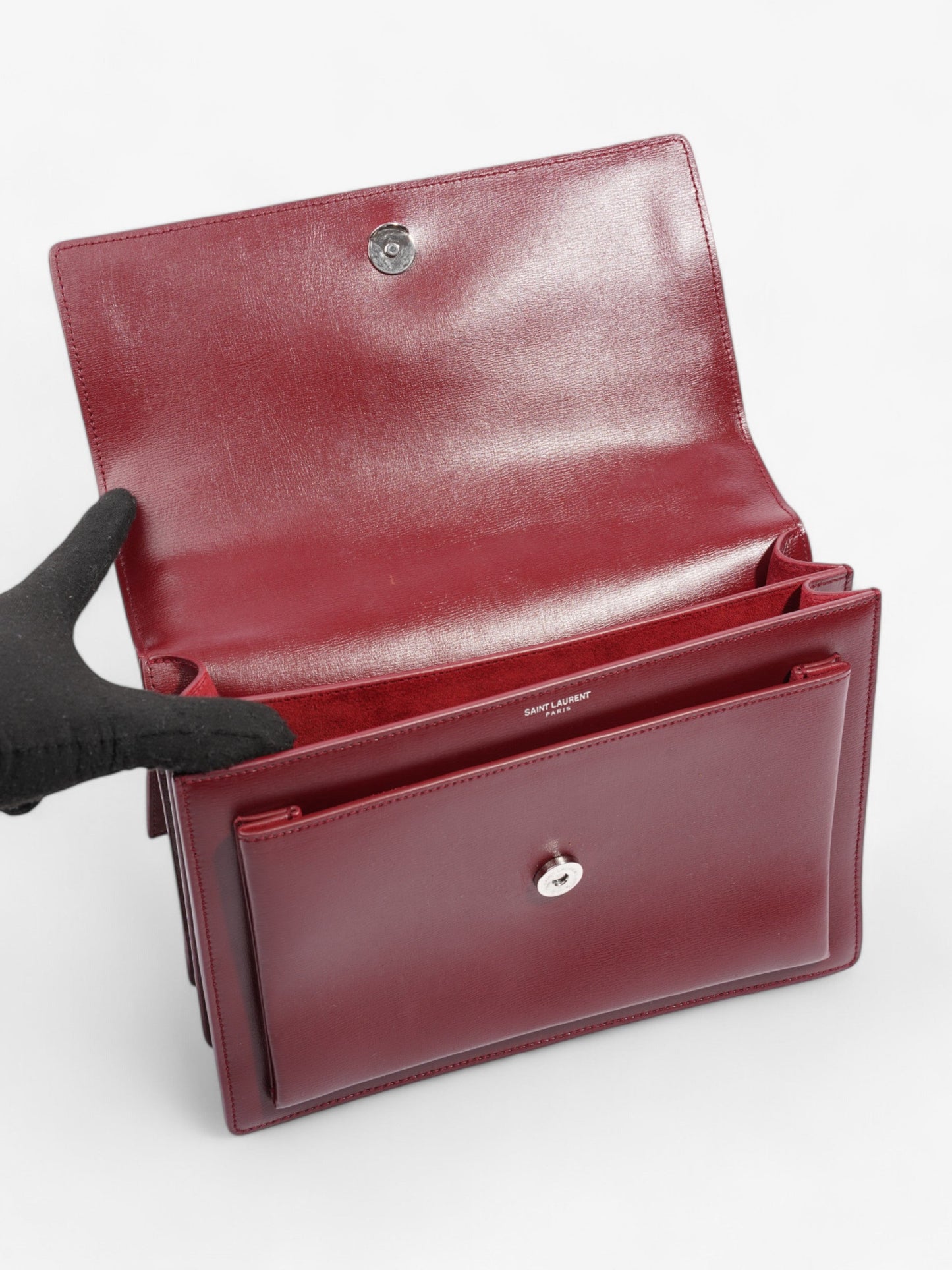 Saint Laurent Sunset Deep Red Calfskin Leather