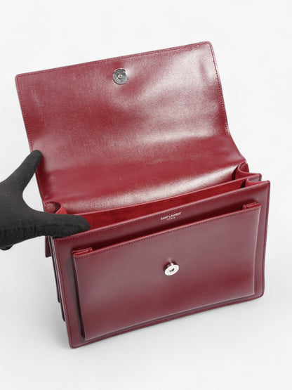 Saint Laurent Sunset Deep Red Calfskin Leather