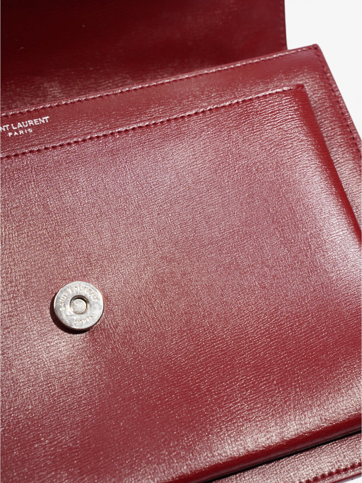 Saint Laurent Sunset Deep Red Calfskin Leather