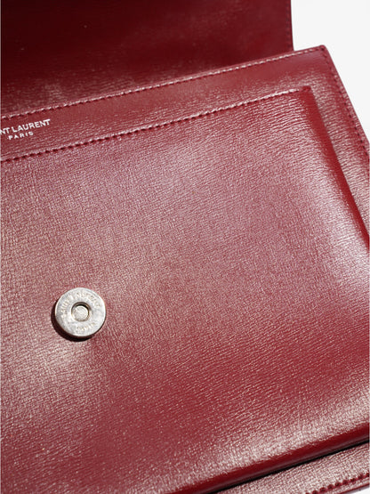 Saint Laurent Sunset Deep Red Calfskin Leather