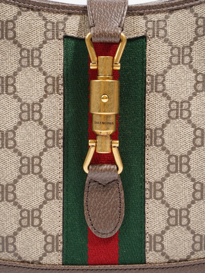 Gucci x Balenciaga Hacker Project Jackie 1961 Beige / Brown Coated Canvas