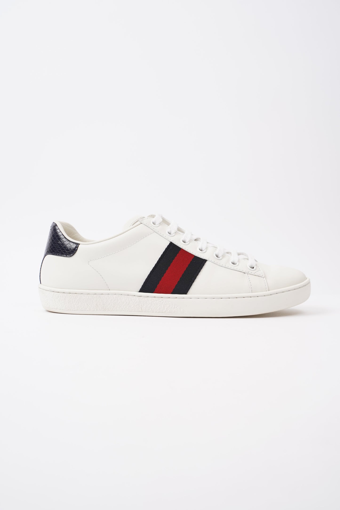 Gucci Ace Sneakers White  / Navy / Red Leather EU 39 UK 6