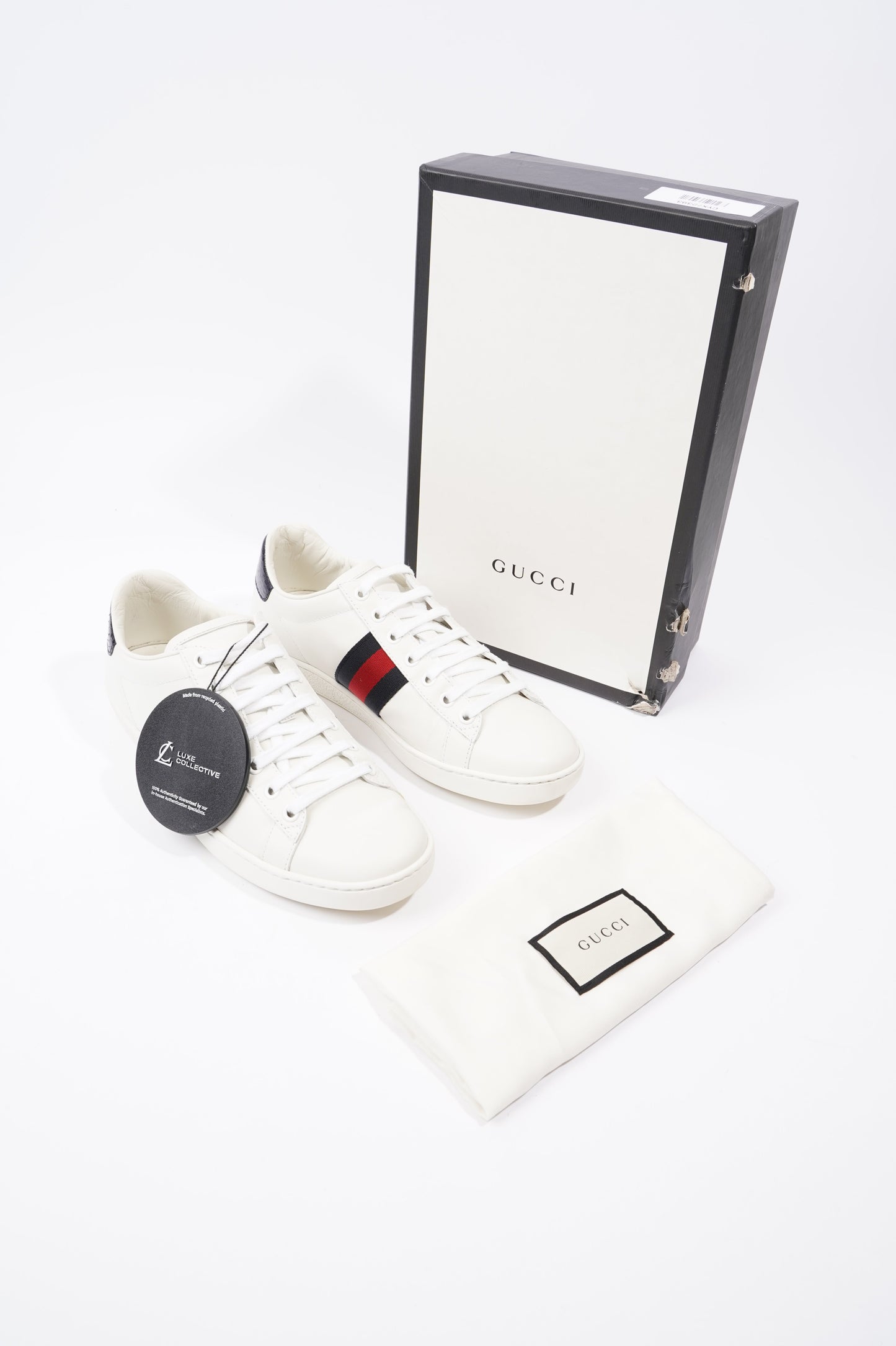 Gucci Ace Sneakers White  / Navy / Red Leather EU 39 UK 6