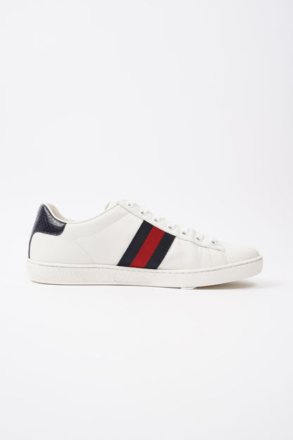 Gucci Ace Sneakers White  / Navy / Red Leather EU 39 UK 6