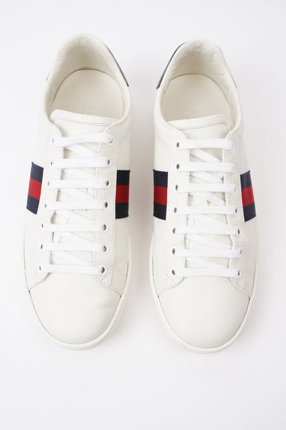 Gucci Ace Sneakers White  / Navy / Red Leather EU 39 UK 6