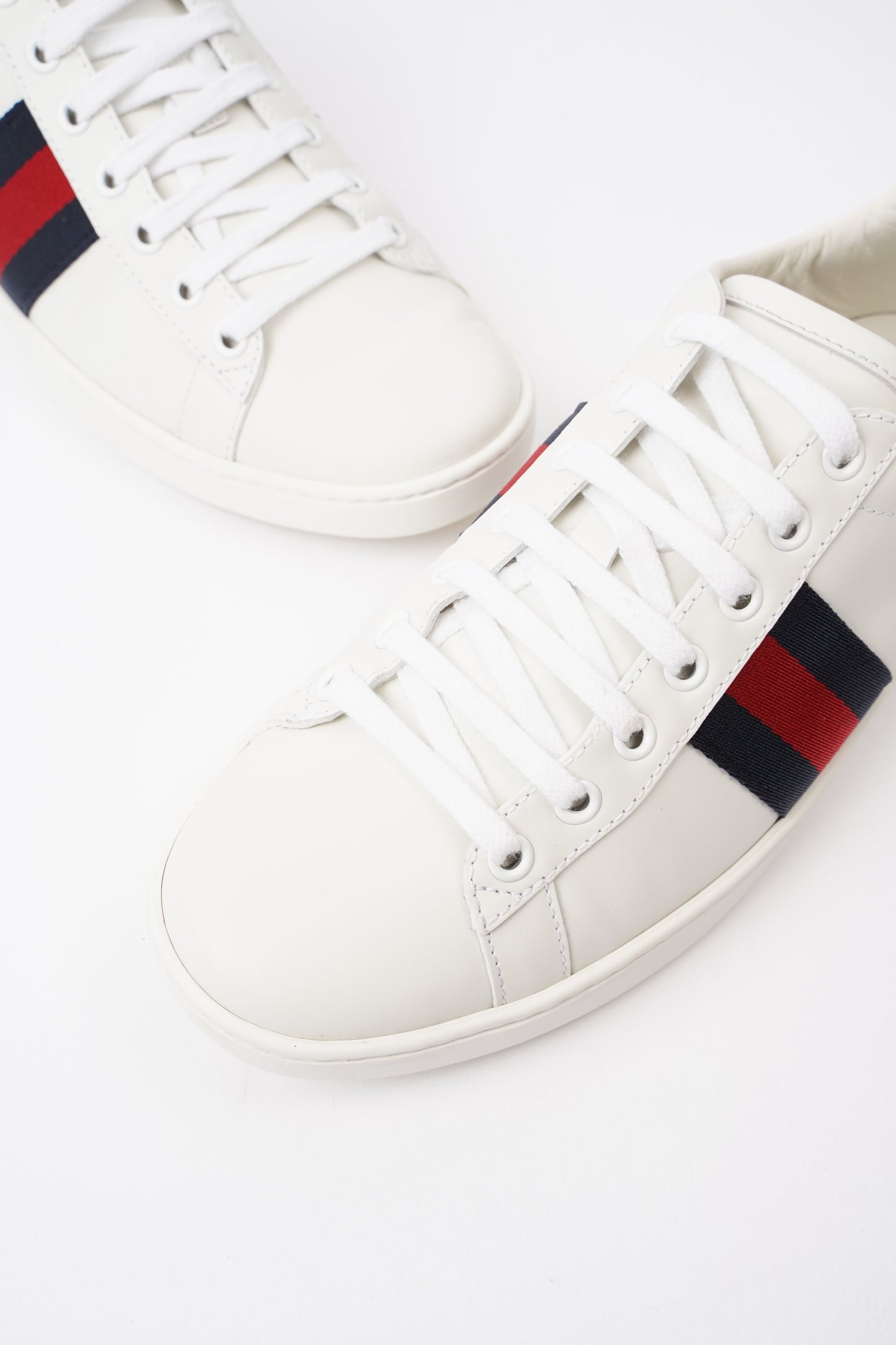 Gucci Ace Sneakers White  / Navy / Red Leather EU 39 UK 6