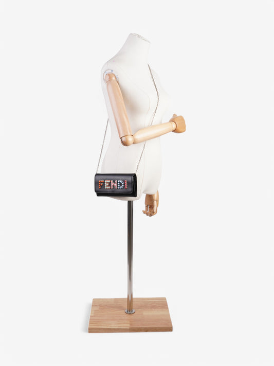 Fendi Wallet On Chain Black / Multicolour Leather