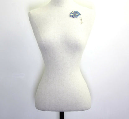 Chanel D19S Imitation Pearl Resin Glitter Tropical Fish Brooch